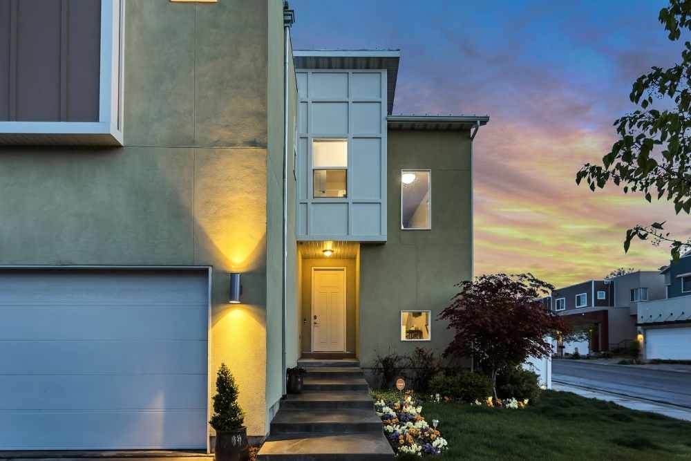 a house with an extension