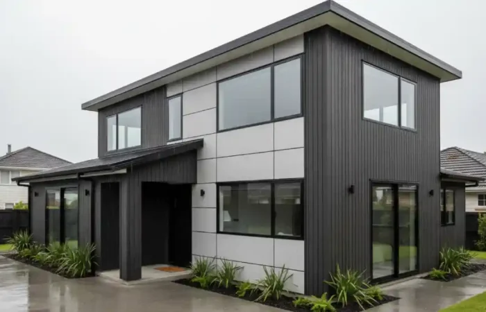 renovated Auckland home exterior with modern weather-tight cladding