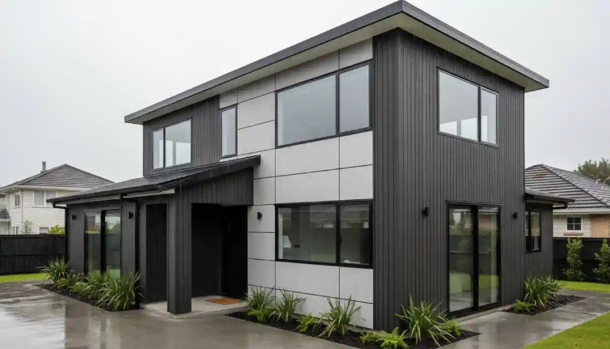 renovated Auckland home exterior with modern weather-tight cladding