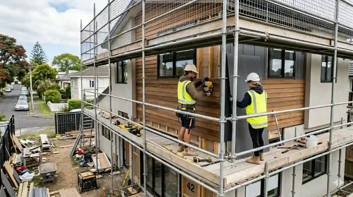 changing the exterior cladding on an existing house